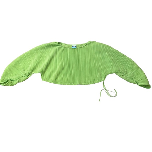 Lime Green Women's Crop Top - Picture 4 of 11